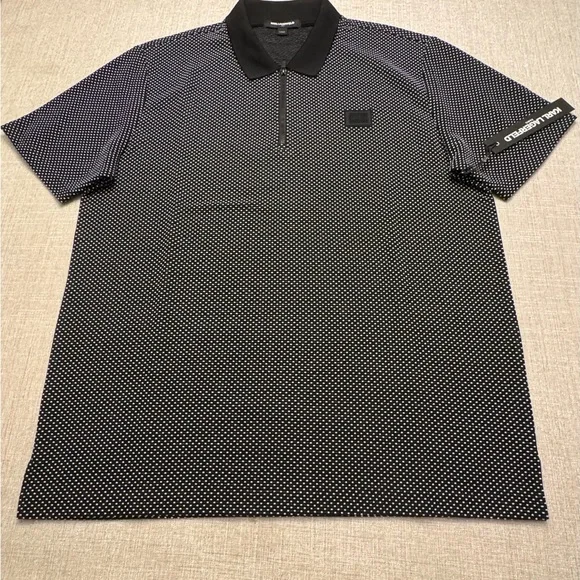 Karl Lagerfeld Paris - NWT Men's Black and White Dot Polo - Men’s L - Picture 3 of 9